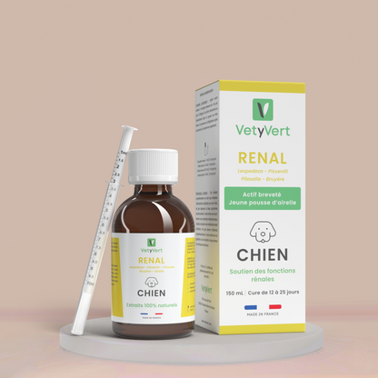 Rénal chien : complément alimentaire naturel pour le soutien des fonctions rénales et urinaires