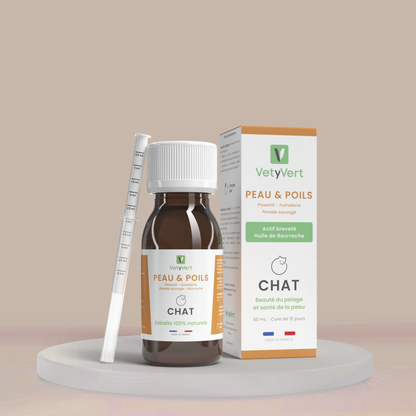 Peau & poils chat : complément alimentaire naturel pour une peau saine et un pelage brillant