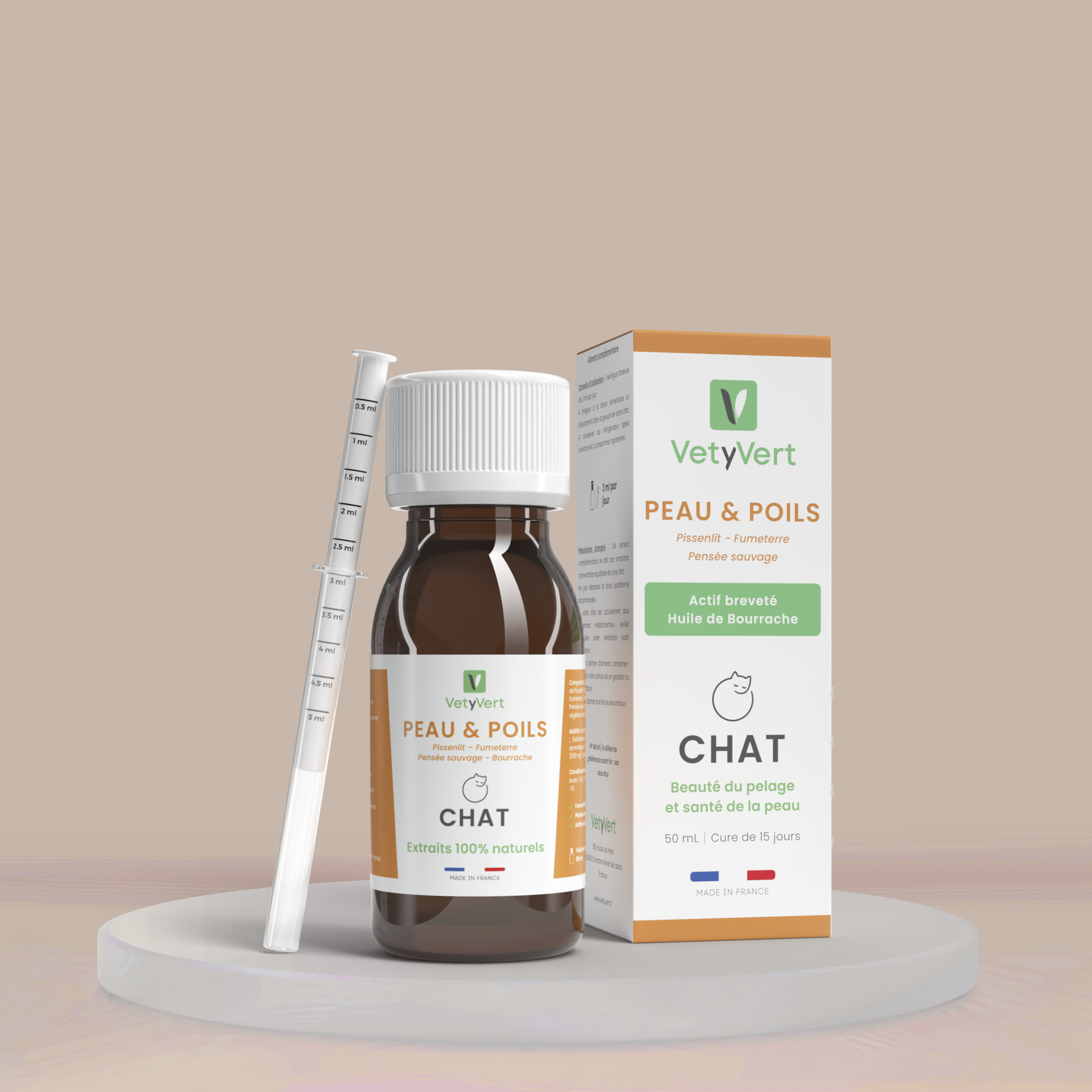 Peau & poils chat : complément alimentaire naturel pour une peau saine et un pelage brillant