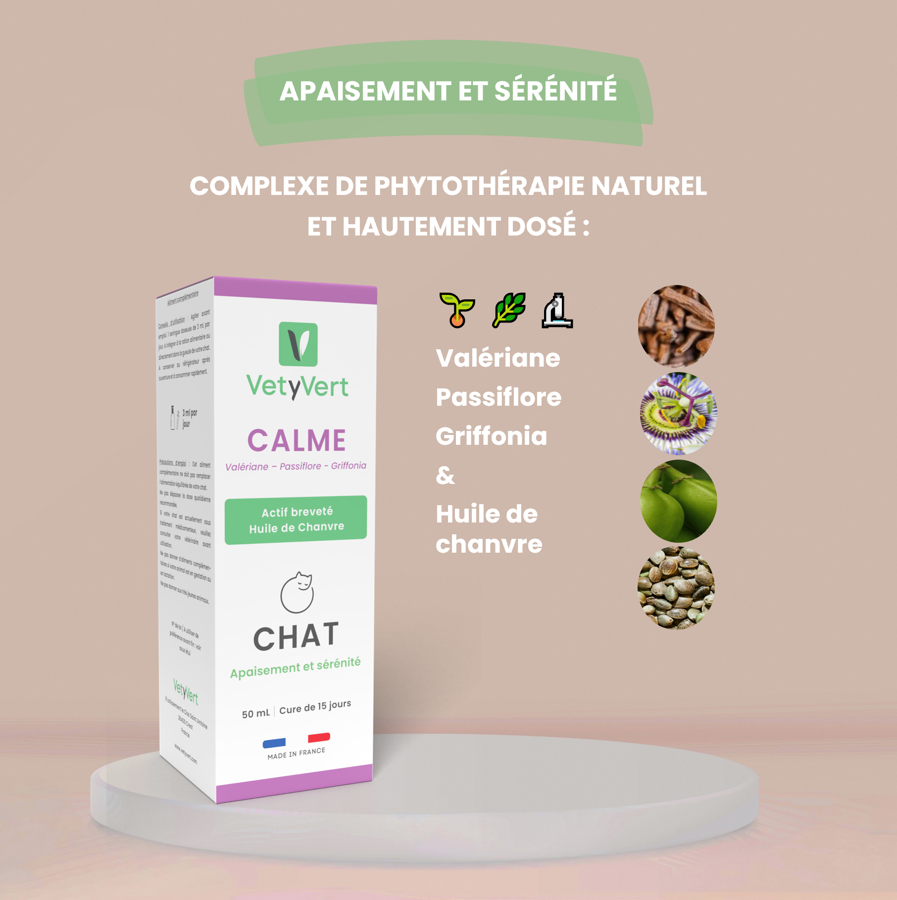 Calme chat : complément alimentaire naturel pour l’apaisement et la sérénité (anti-stress)