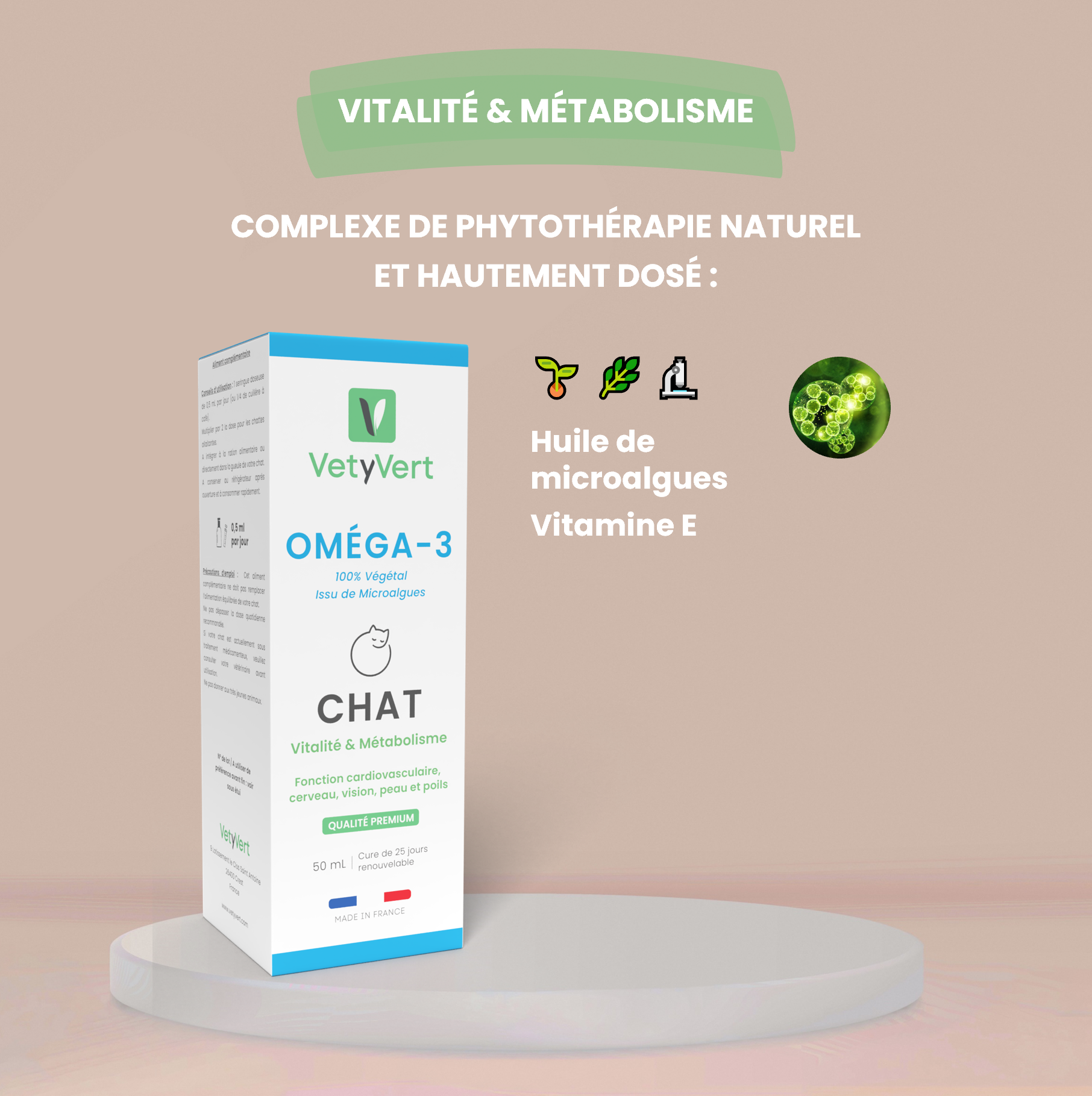 Oméga-3 chat : complément alimentaire du quotidien riche en oméga-3, EPA et DHA
