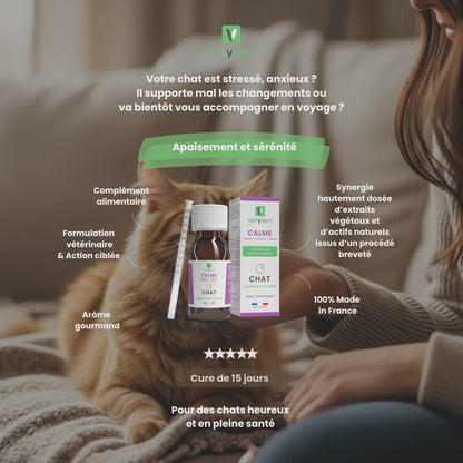 Calme chat : complément alimentaire naturel pour l’apaisement et la sérénité (anti-stress)
